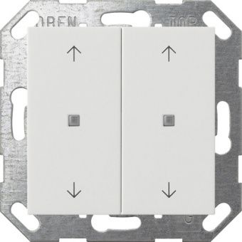 Картинка gira 517427 кнопочный выключатель knx, клавиша, 2-местн. со стрелками, цвет: белый, оттенок: матовый