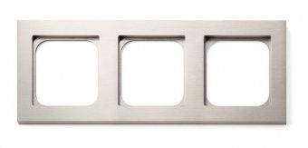 Basalte Frame - 3 gang - brushed nickel