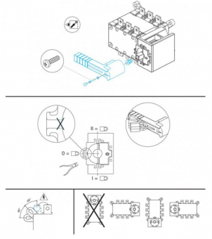 Рубильник-переключатель 4P,  I-0-II,  400A, до 690В АС HI456