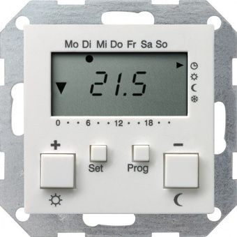 Картинка термостат комнатный gira system 55, белый матовый, 237027