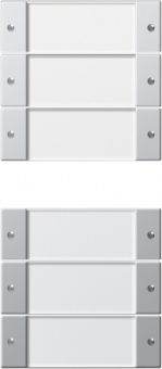 Картинка gira 2136203 комплект клавиш, 6 шт., цвет: алюминий, оттенок: алюминиевый