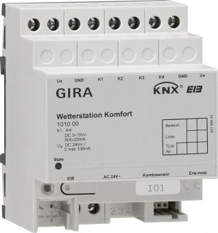 Картинка gira 101000 погодная станция базовая для регистрации и передачи климатических данных и событий