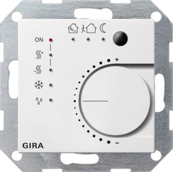 Картинка gira 210003 многофункциональный термостат instabus knx/eib, цвет: белый, оттенок: глянцевый