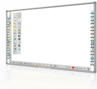 Картинка SR-9093 Инфракрасная интерактивная доска 90”(16:10), разрешение 32768х32768, рабочая область 1878*1174 мм, габариты 206*126*4 см,multi-touch 10 точек