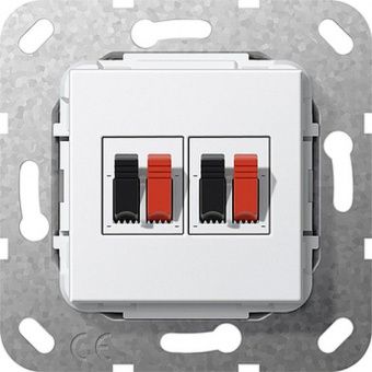 Аудио-розетка Gira SYSTEM 55, скрытый монтаж, белый, 569303