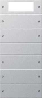 Картинка gira 219526 комплект клавиш plus, 5 шт. (2+3), цвет: серый, оттенок: алюминиевый, лакированный