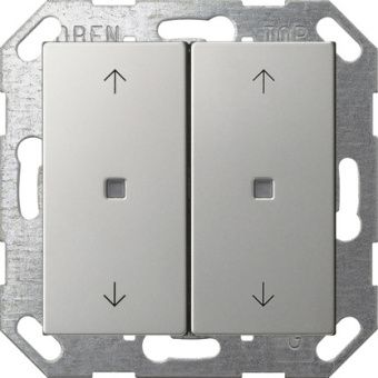 Картинка gira 5174600 кнопочный выключатель knx, клавиша, 2-местн. со стрелками, цвет: нержавеющая сталь