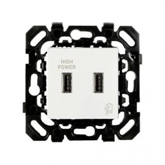 Розетка USB BASALTE, белый, 0402-04