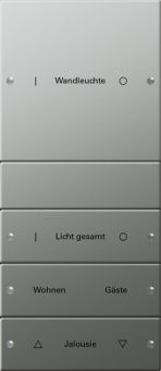 Картинка gira 2134212 комплект клавиш, 4 шт. гравировка, цвет: сталь