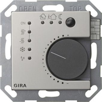 Картинка gira 2100600 многофункциональный термостат instabus knx/eib, 4-канальный, цвет: нержавеющая сталь