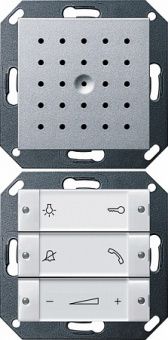 Gira S-55 Алюминий Внутренняя квартирная станция (аудио) скрытого монтажа hand free прозр клавиши 1280126