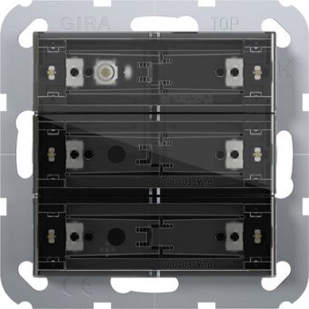 Картинка gira 501300 сенсорный выключатель 4 standard, 3-клавишн. для knxsystem 55, с присутствует кнопка ввода в эксплуатацию