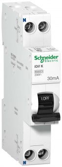 ДИФФЕРЕНЦИАЛЬНЫЙ АВТОМАТ ЭЛЕКТРОННОГО ТИПА Acti 9 iDif K 6КА 16A C 30МA AC A9D63616 Acti9  