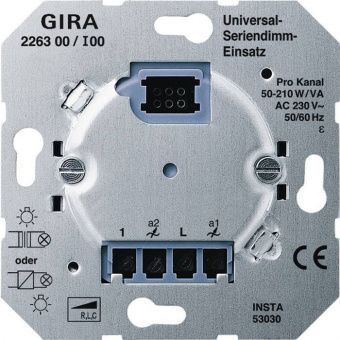Картинка механизм клавишного светорегулятора-переключателя gira коллекции gira, 440 вт, 226300