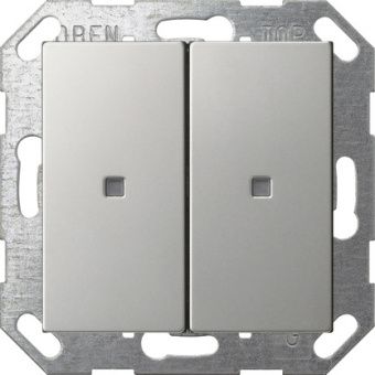 Картинка gira 5173600 кнопочный выключатель knx, клавиша, 2-местн., цвет: нержавеющая сталь