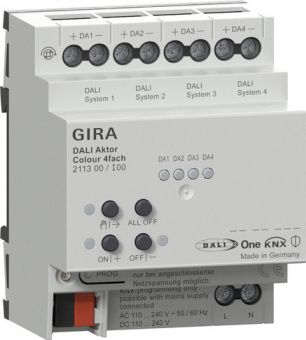 Картинка gira 2113 00 исполнительное устройство dali colour, 4-канал., для knx