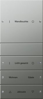 Картинка gira 2134602 комплект клавиш, 3 штуки. гравировка, цвет: нержавеющая сталь